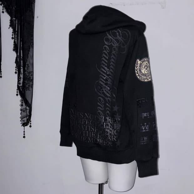 글리터 갸루펑크 후드집업 오네갸루 00s y2k 와투케