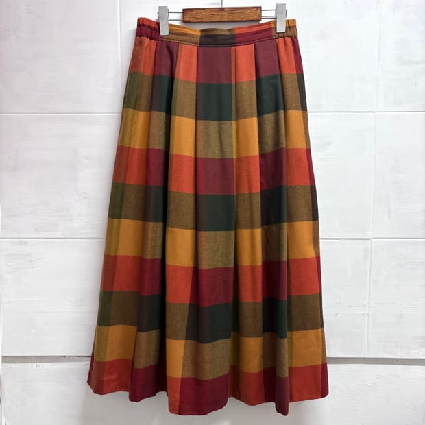 schneiders 슈나이더스 체크 램스울 롱 스커트 