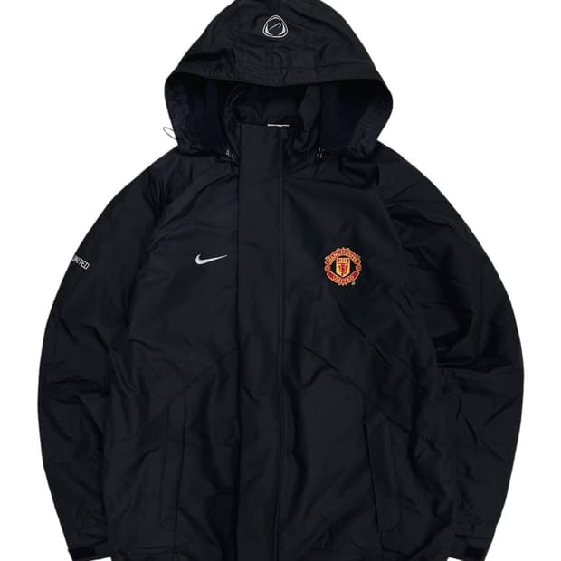 00s 나이키 맨유 기모 후드집업 블랙 (M)