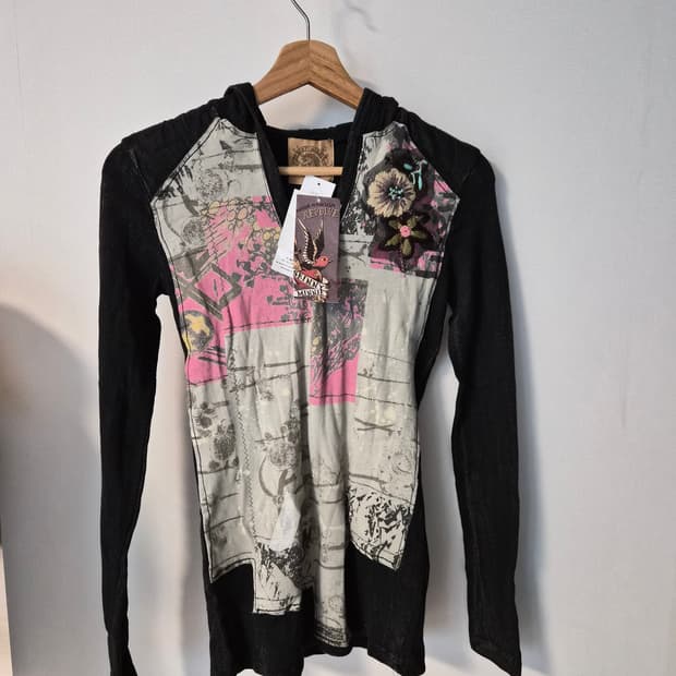 SKINNY MINNIE floral hooded long sleeve
