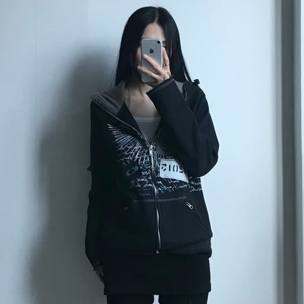 오클리 y2k 와투케 블랙 후드집업