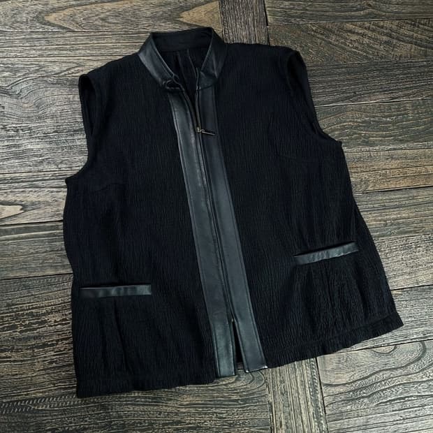 [일본빈티지] 쉽스킨 도킹 고딕 집업 베스트 블랙 M17790