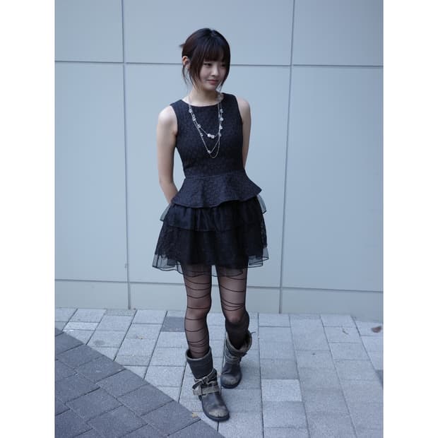 빈티지 블랙 슬리브리스 원피스