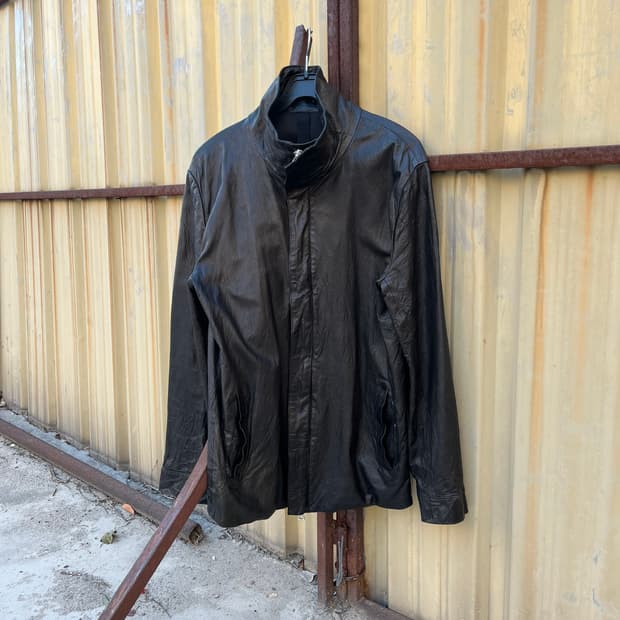 goer 하이넥 양가죽 레더자켓