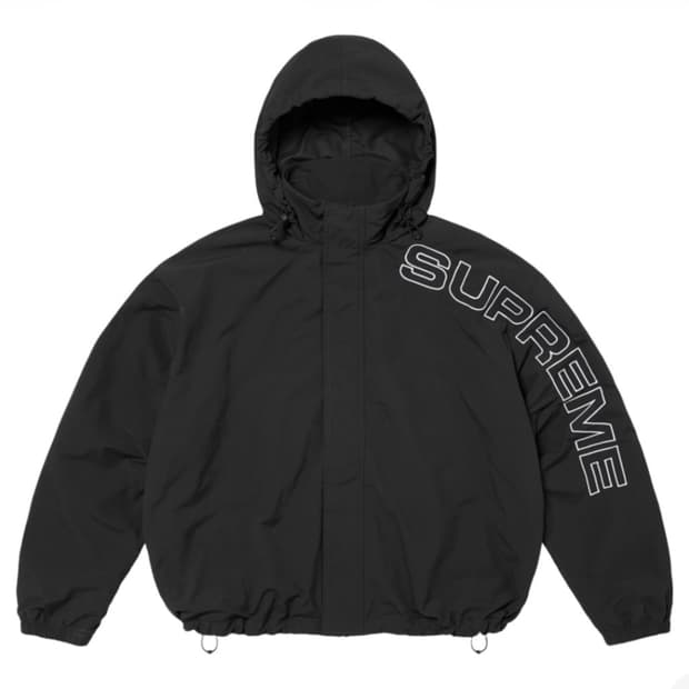 [S] 24FW 슈프림 스펠아웃 자수 트랙 자켓 블랙 