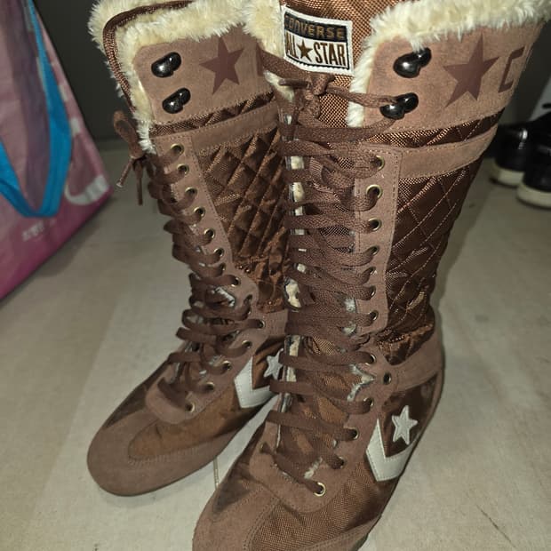 빈티지 컨버스 스니커즈 퍼 부츠