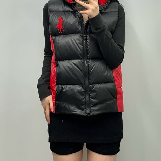 폴로 랄프로렌 빅포니 블랙 조끼 패딩 