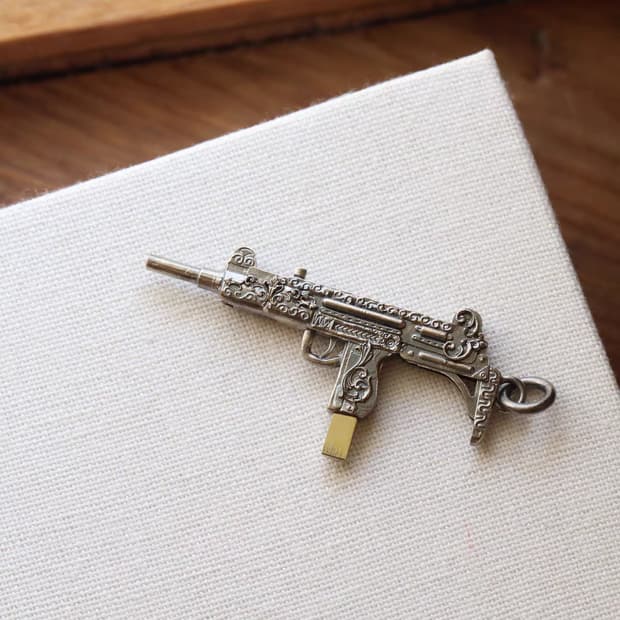 Oceanora 빈티지 스털링 실버 건 펜던트 목걸이