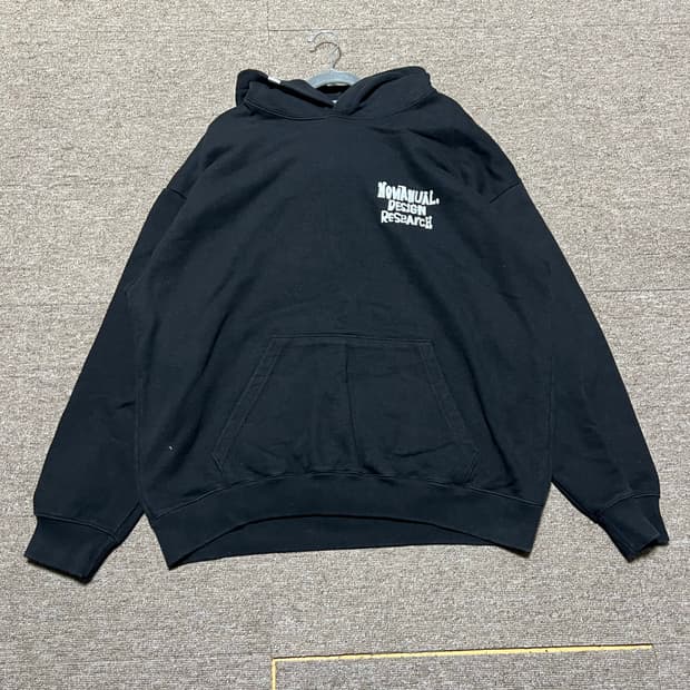 노매뉴얼 오버핏 검정 후드티 XL