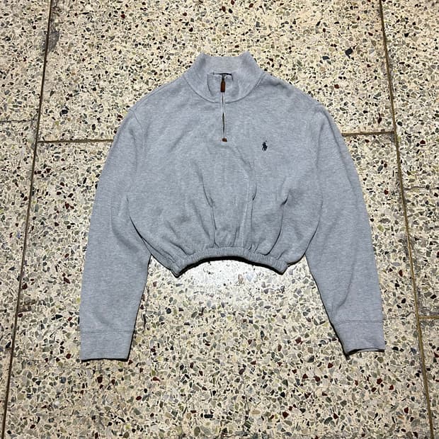 폴로 랄프로렌(POLO RalphLauren)그레이 반집업 크롭