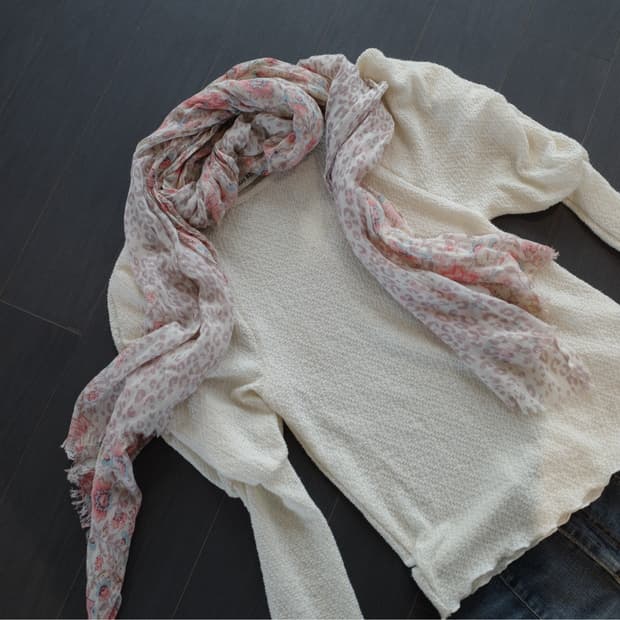 Flower leopard scarf