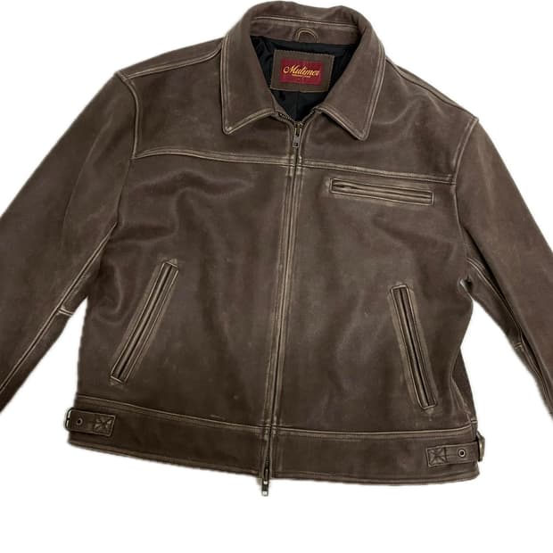 Mutimer brown leather jacket large