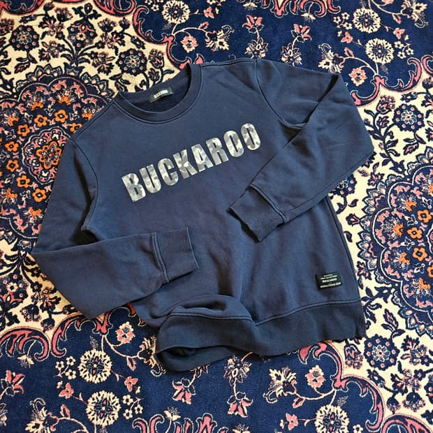 버커루(Buckaroo) 카모 빅 레터링 맨투맨 L size