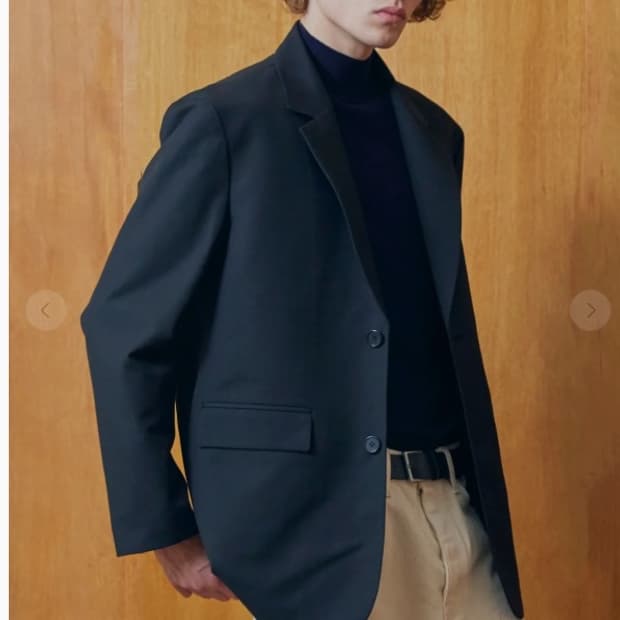 [로파이] 오버핏 2버튼 이지 블레이져 (블랙) 