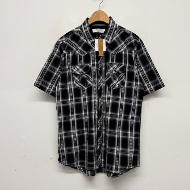 Thruxton 반팔 체크 웨스턴 셔츠