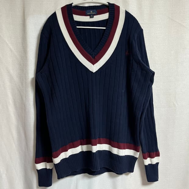공용 브룩스브라더스 브이넥 니트 스웨터 M