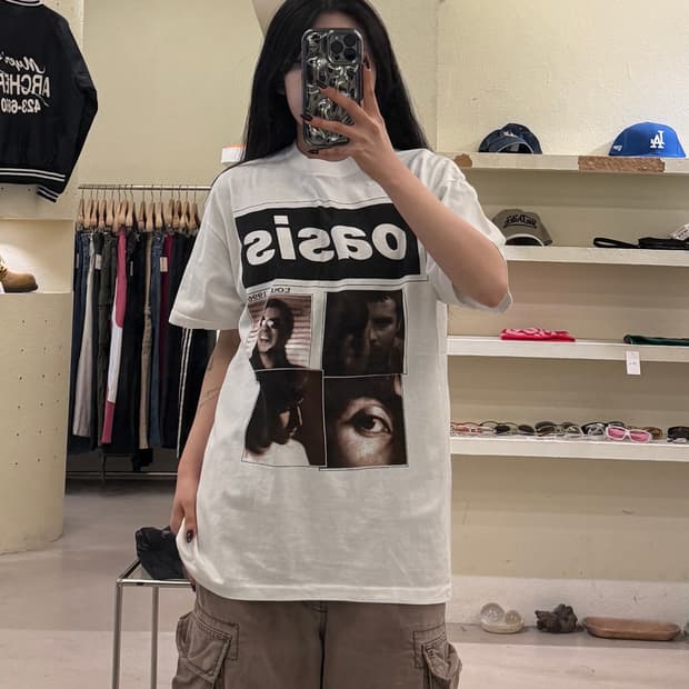 오아시스 1996년 투어 기념 빈티지 반팔 티셔츠 U1226