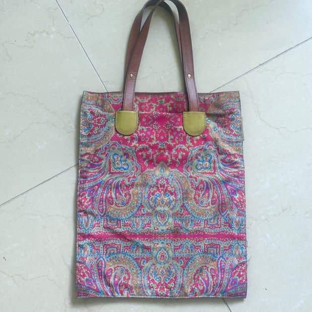 CARVEN paris paisley tote bag