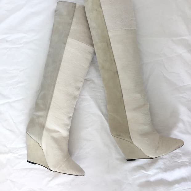 Rare Pony Hair Sheila Wedge Boots