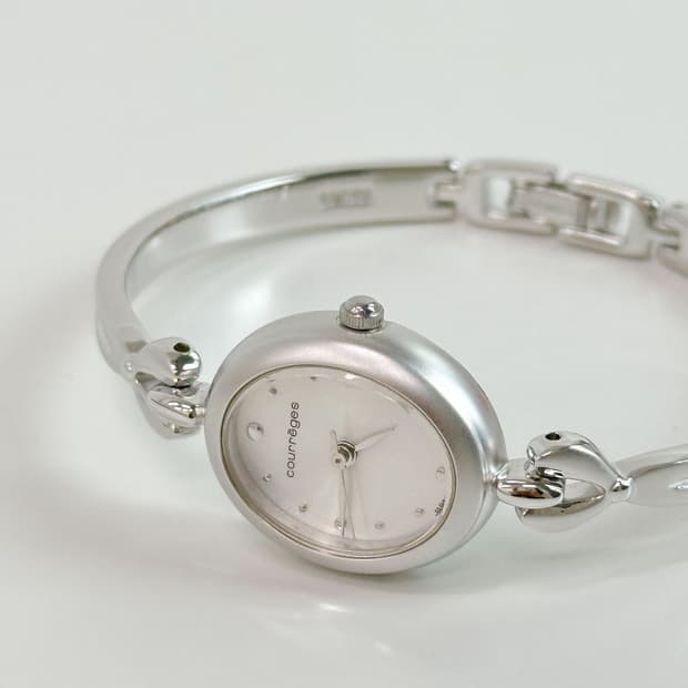 courreges / 꾸레쥬 실버 뱅글 시계 