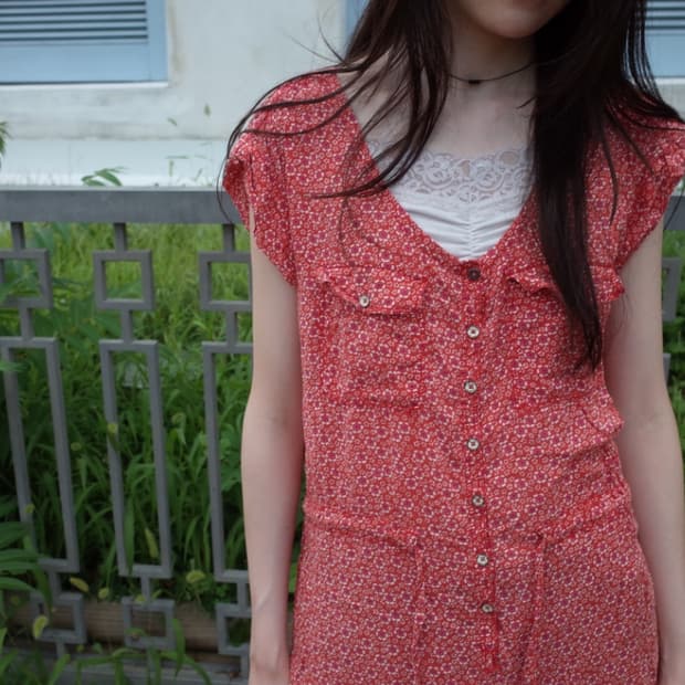 타미힐피거데님 플로럴 원피스 Tommy Denim Floral Onepi