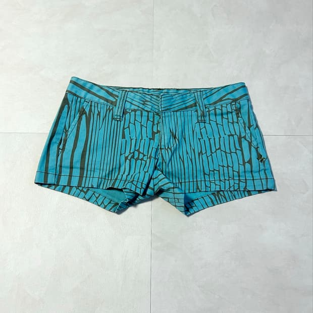 turquoise pattern shorts