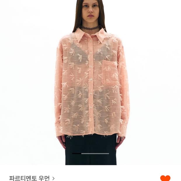 파르티멘토 우먼 sheer lace overshirt pink