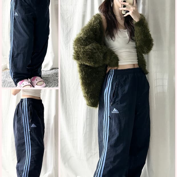 아디다스 네이비 삼선 우븐팬츠