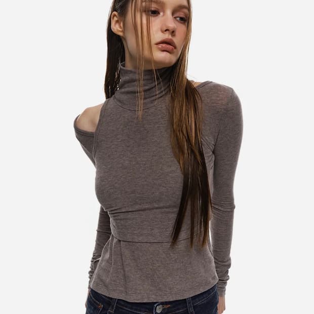 레이어드 슬리브 브라운