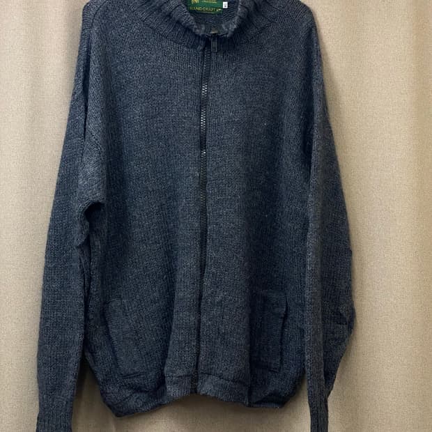 빈티지 헤비 니트 집업