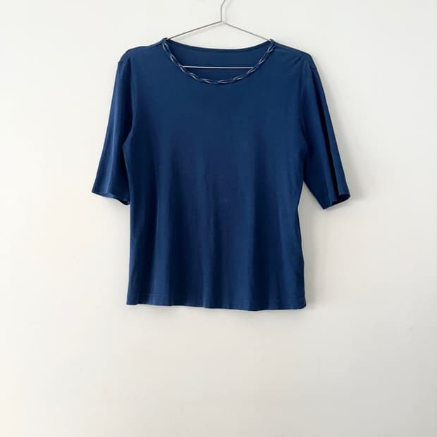 Neck trim basic top / navy