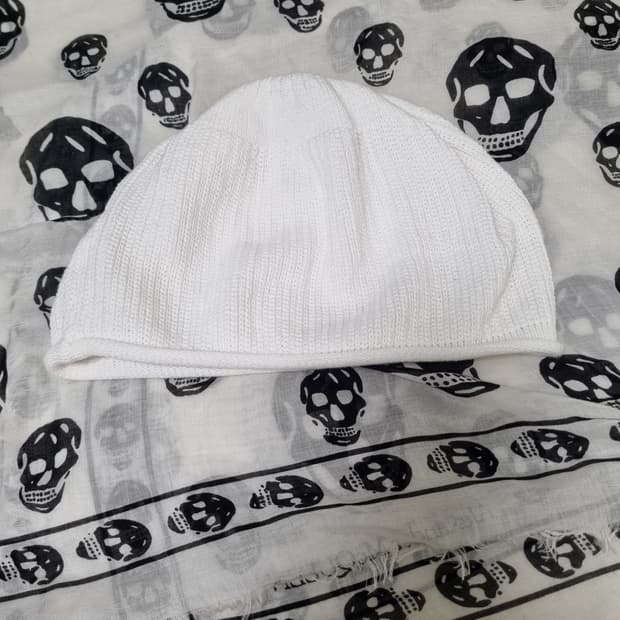 CA4LA 니트 비니 화이트