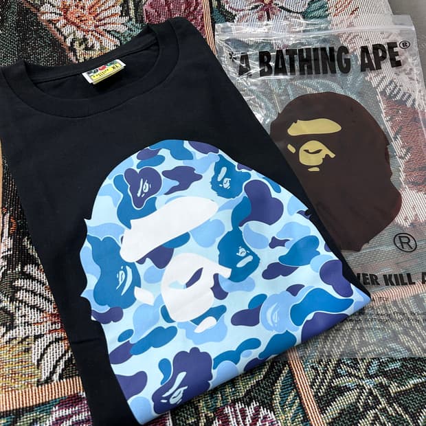 BAPE Blue Camo Saru T-Shirts
