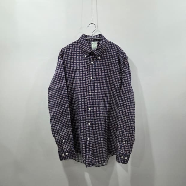 브룩스브라더스 버튼다운 페이즐리 셔츠 M 