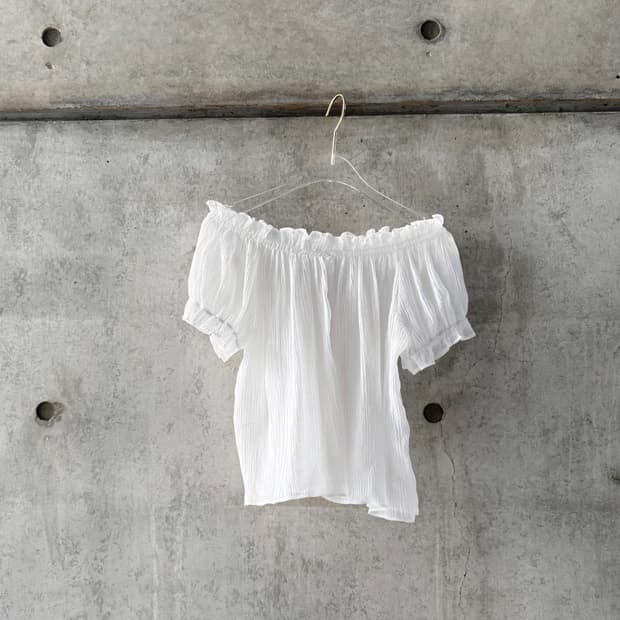 kyeo shirring blouse 셔링 블라우스 화이트