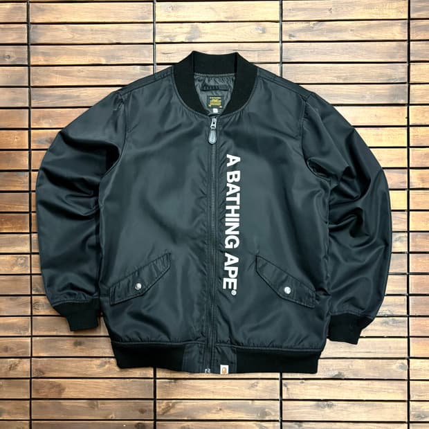 (L) 베이프 MA-1 나일론 항공 점퍼 자켓