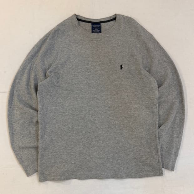 폴로 랄프로렌 와플 써멀 롱슬리브 긴팔티 그레이