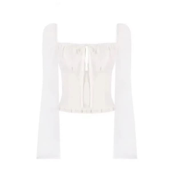 클리시어 워니 블라우스 화이트