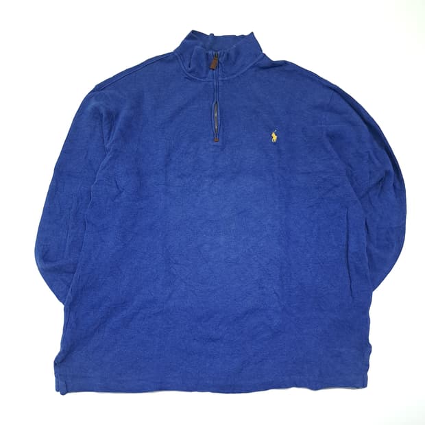 CL345 XLT 폴로 00s 코튼 로얄블루 하프집업 니트 스웨터