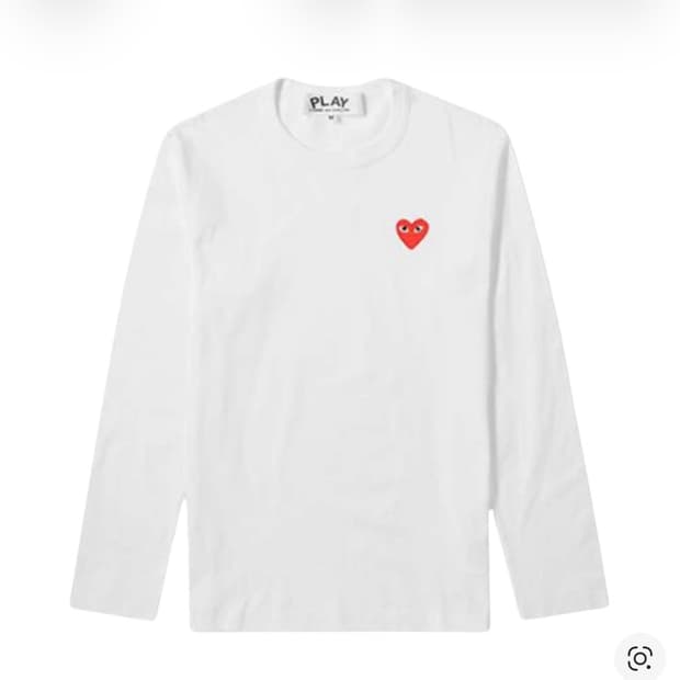 꼼데가르송 롱슬이브 화이트 M(새상품)