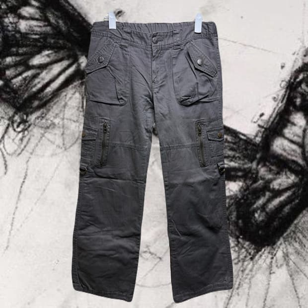y2k 펑크 차콜색 카고팬츠