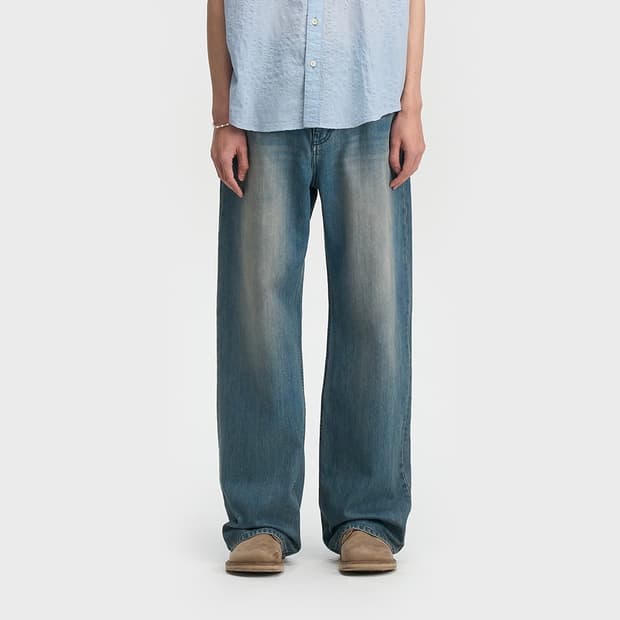 [03] 벨리에 트루와이드 데님팬츠 워시드 인디고