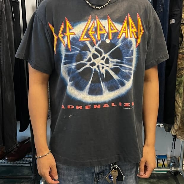 90s [XL] 데프레파드 자이언트 USA 싱글스티치 빈티지 밴드티
