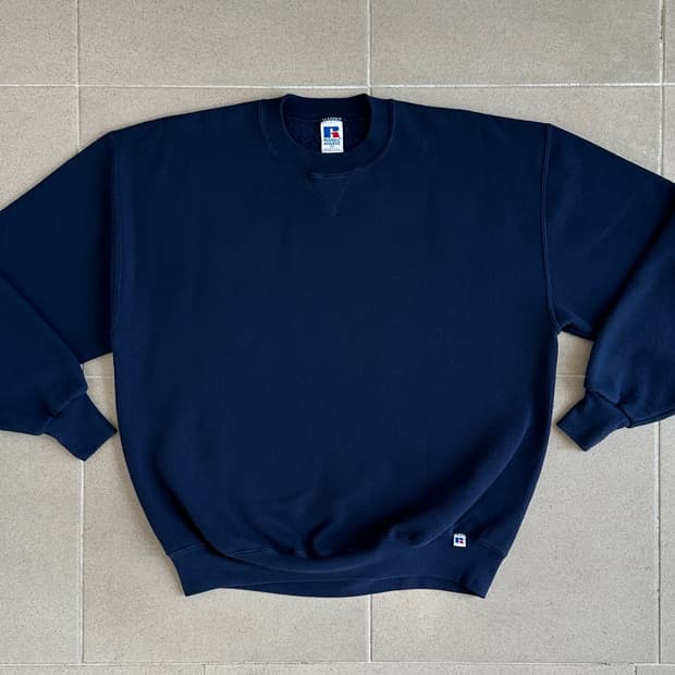 90s 빈티지 러셀 스웻셔츠 네이비 XL USA