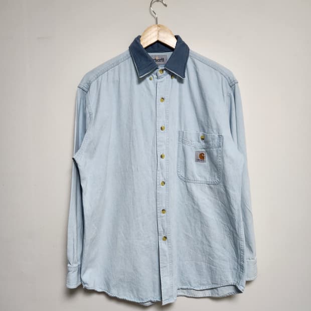 칼하트Carhartt 카라 배색 데님 셔츠 M - S205