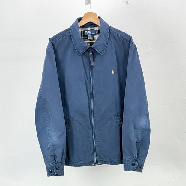 폴로 랄프로렌 베를린 블루 코튼쉘 체크 스윙톱 블루종 자켓