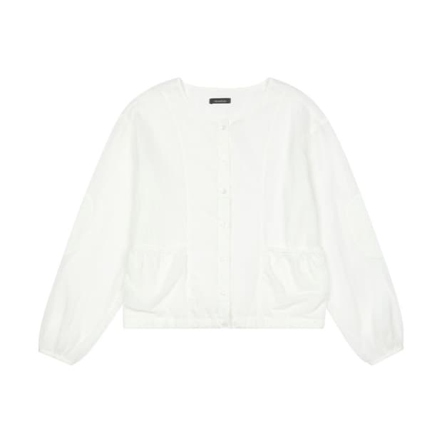 오헤시오 DOT PATCHWORK BLOUSE, WHITE