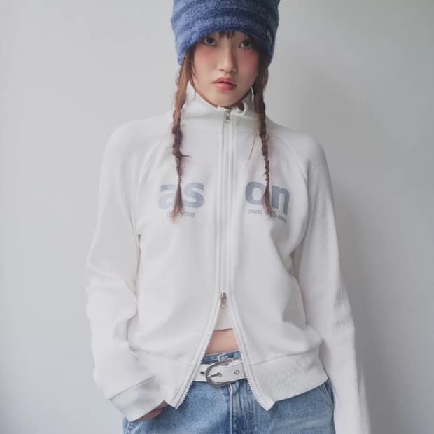 애즈온 솔트 집 업 화이트