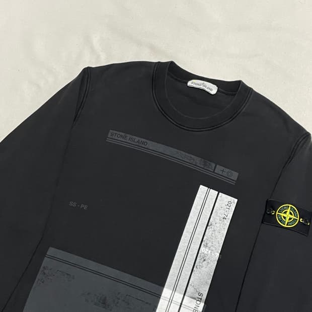 XL 스톤아일랜드 21SS 블록 프린팅 맨투맨 