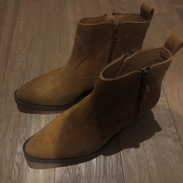 웨스턴부츠 앵클부츠 스웨이드 245 카멜